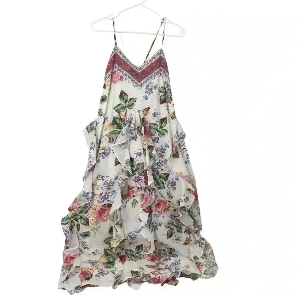 Alix of Bohemia Filipa Rosa Wildflower Dress M Cotton Ruffle Boho Resort Luxury - Picture 8 of 16